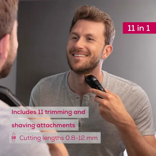 Машинка за подстригване, Beurer MN9X body groomer, 11 attachments with 16 cutting lengths for trimming and shaving on the entire body, Waterproof (IPX7),  Quick-charge function, LED display, Incl. practical hard case - image 10