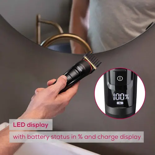 Машинка за подстригване, Beurer MN9X body groomer, 11 attachments with 16 cutting lengths for trimming and shaving on the entire body, Waterproof (IPX7),  Quick-charge function, LED display, Incl. practical hard case - image 13