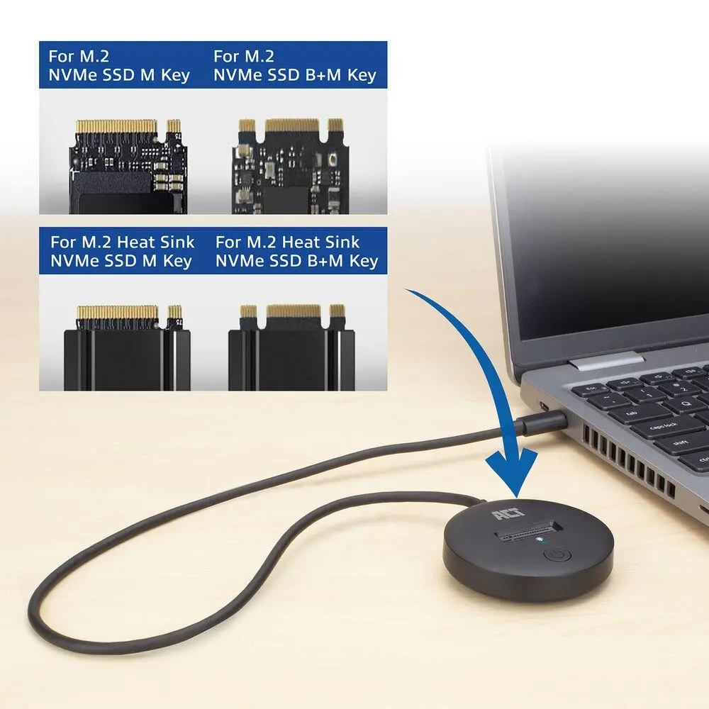Докинг станция ACT, USB-C - M.2 NVMe/PCIe SSD, 10 Gbps - image 3