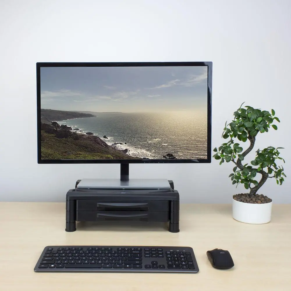Suport pentru monitor ACT AC8215, De birou, cu 2 sertare, Până la 10 kg, Negru - image 5