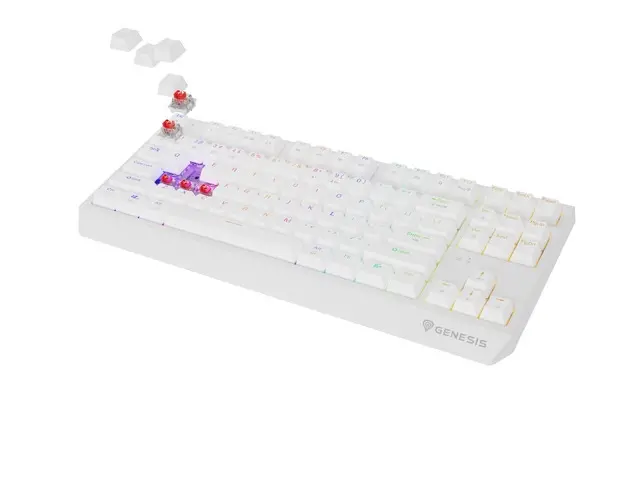 Клавиатура, Genesis Gaming Keyboard Thor 230 TKL Wireless US White RGB Mechanical Outemu Red
