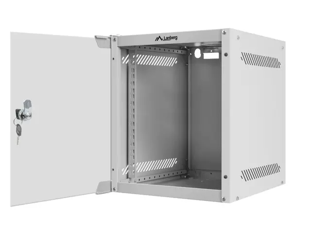 Комуникационен шкаф, Lanberg rack cabinet 10" wall-mount 6U / 280x310 for self-assembly (flat pack), grey - image 3