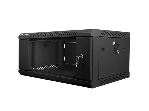 Комуникационен шкаф, Lanberg rack cabinet 19" wall-mount 4U / 600x450 for self-assembly (flat pack), black - image 1