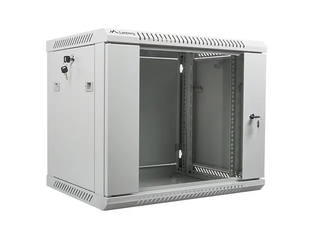 Dulap de comunicații, Lanberg rack cabinet 19" de perete 9U / 600x450 pentru autoasamblare (flat pack), gri