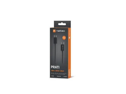 Кабел, Natec USB-C(M) -> USB-C (M) 2.0 cable 1m pd 100w Black - image 2