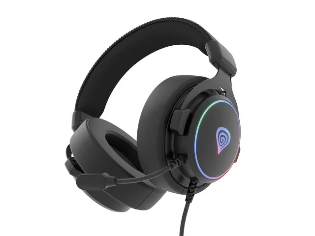 Слушалки, Genesis Headset Neon 764 with microphone, RGB illumination, USB, Black - image 1