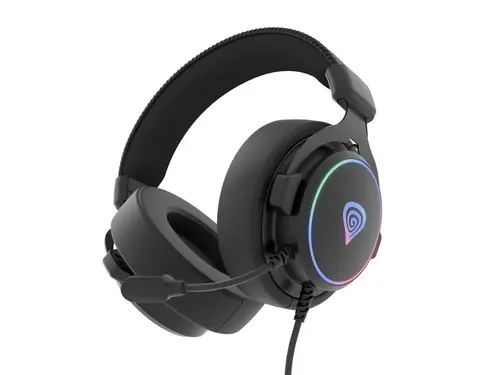 Слушалки, Genesis Headset Neon 764 with microphone, RGB illumination, USB, Black - image 1