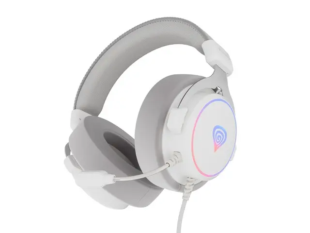 Слушалки, Genesis Headset Neon 764 with microphone, RGB illumination, USB, White - image 1