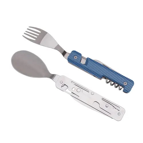 Комплект за хранене Akinod Multifunction Cutlery 13H25, Blue Aluminium