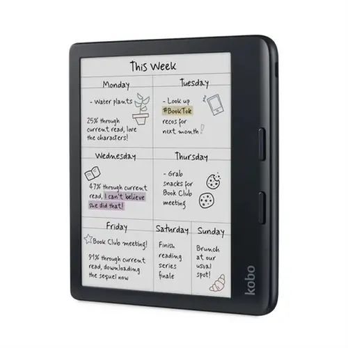 Четец за Е-книги, Kobo Libra Colour e-Book Reader, E Ink touchscreen 7 inch, 1680 x 1264, 32 GB, 1 GHz, Greutate 0.215 kg, Wireless Da, Comfort Light PRO, IPX8 - up to 60 mins in 2 metres of water, 15 file formats supported natively, Black