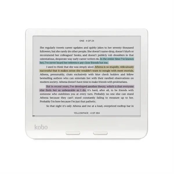 Четец за Е-книги, Kobo Libra Colour e-Book Reader, E Ink Kaleido touchscreen 7 inch, 1680 x 1264, 32 GB, 2 GHz, Greutate 0.215 kg, Wireless Da, Comfort Light PRO, IPX8 - up to 60 mins in 2 metres of water, 15 file formats supported natively, White - image 2