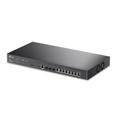 TP-Link ER8411 Omada VPN Router with 10G Ports, 1× 10G SFP+ WAN Port,1× 10G SFP+ WAN/LAN Port,1× Gigabit SFP WAN/LAN Port, 8× Gigabit RJ45 WAN/LAN Ports, 2× USB3.0 port,Integration with Omada SDN Controller,Dual Power Supply,Load Balance,Link Backup - image 1