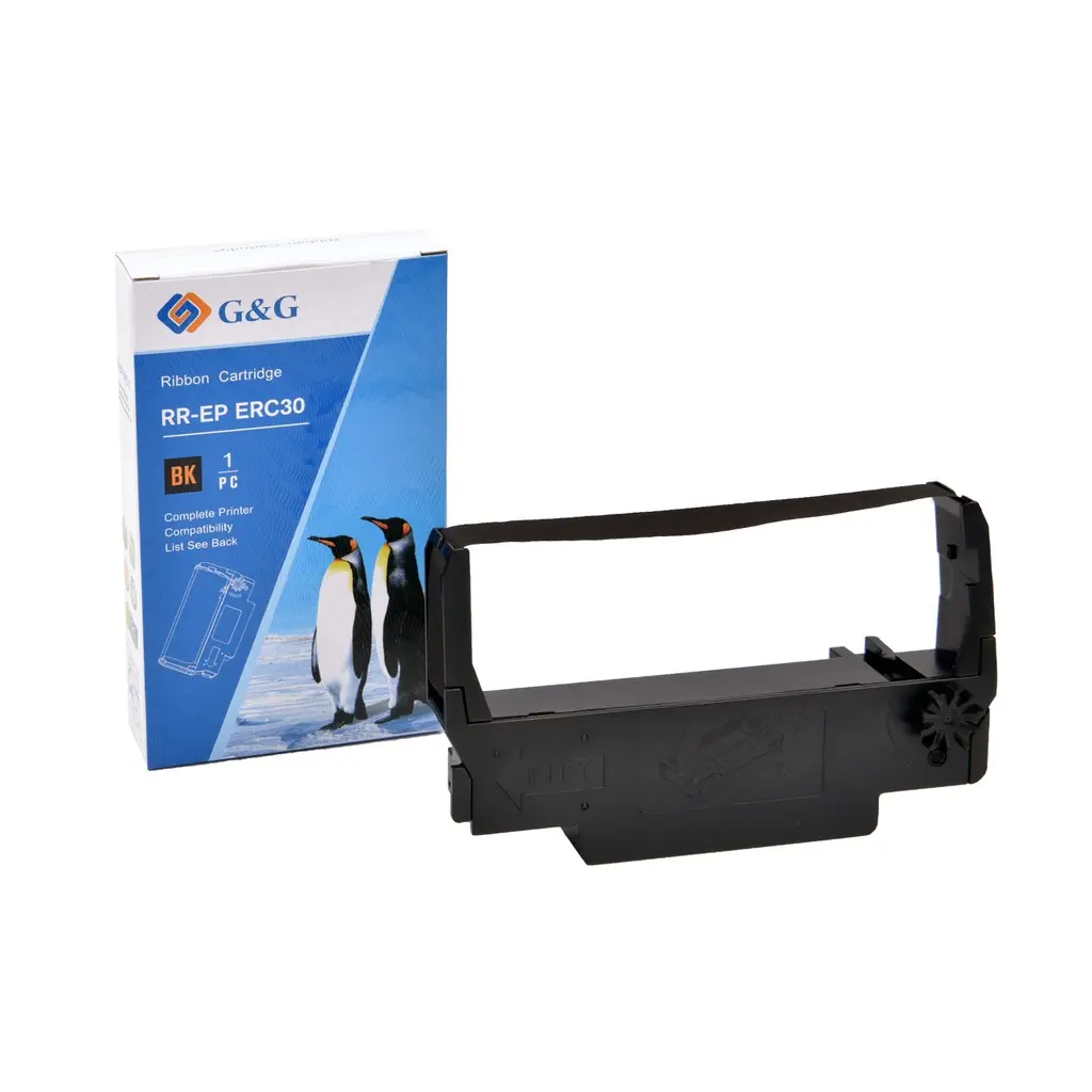 ЛЕНТА ЗА МАТРИЧЕН ПРИНТЕР EPSON ERC 38/34/30/MICROS AUTOCUT 2000/4000 - Black - ERC-30 (ERC30)/ERC-34 (ERC34)/ERC-38 (ERC38) - 5,0 m x 12,7 mm - PN RR-EP-ERC30-BK - G&G