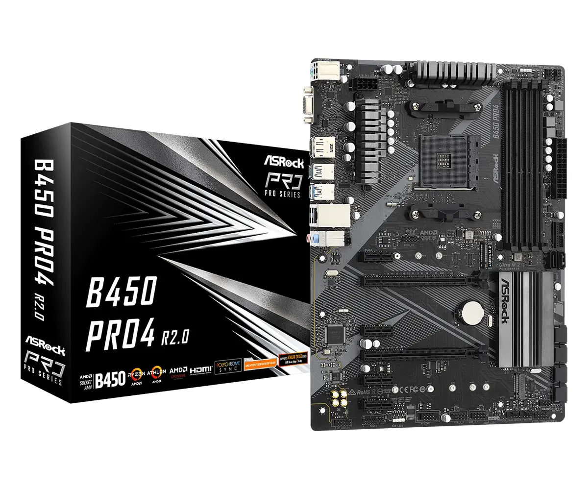 Дънна платка ASRock B450 Pro4 R2.0, AM4, DDR4 - image 4