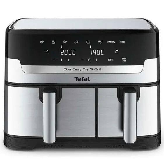 Aparat pentru gătit sănătos, Tefal EY905D10 DUAL EASY FRY & GRILL SS EU