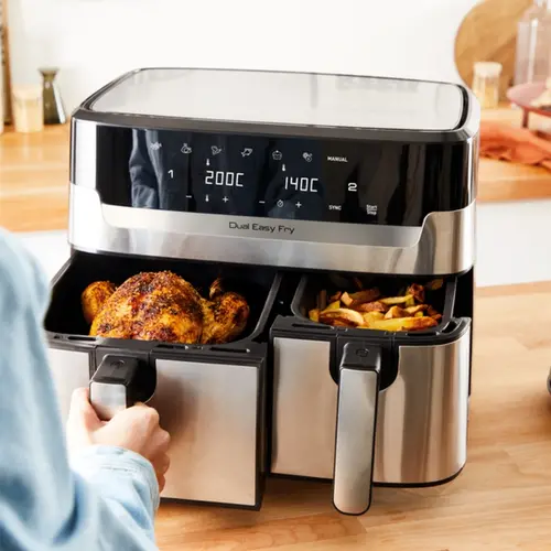 Aparat pentru gătit sănătos, Tefal EY905D10 DUAL EASY FRY & GRILL SS EU - 3