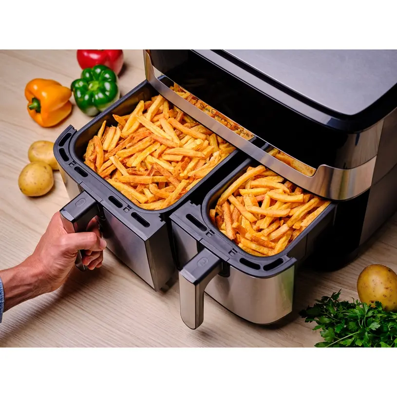 Aparat pentru gătit sănătos, Tefal EY905D10 DUAL EASY FRY & GRILL SS EU - image 3