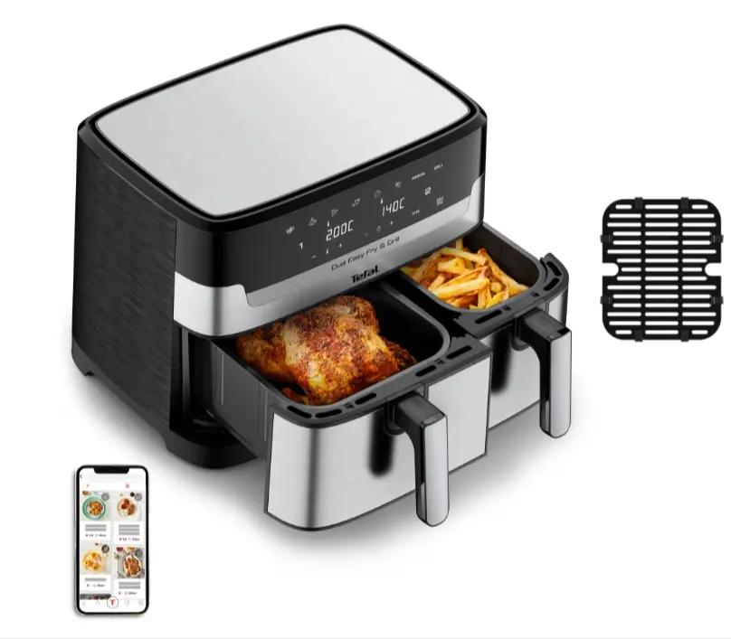 Συσκευή υγιεινής μαγειρικής, Tefal EY905D10 DUAL EASY FRY & GRILL SS EU - image 6