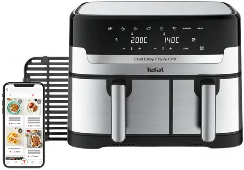 Aparat pentru gătit sănătos, Tefal EY905D10 DUAL EASY FRY & GRILL SS EU - 8