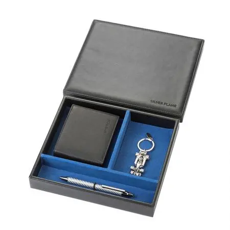 Комплект мъжки портфейл, химикал и ключодържател SILVER FLAME - image 7