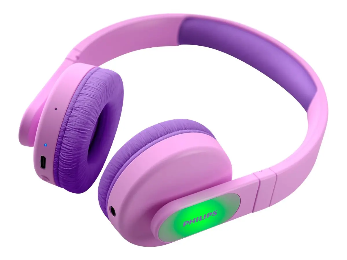 PHILIPS Детски Bluetooth слушалки Светещи наушници Ограничена сила на звука до 85 dB розови - image 2