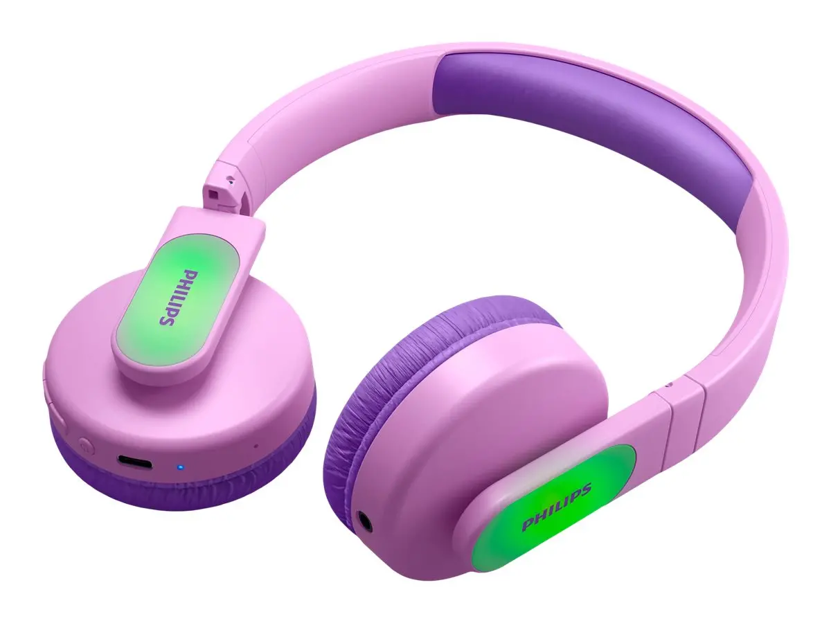 PHILIPS Детски Bluetooth слушалки Светещи наушници Ограничена сила на звука до 85 dB розови - image 6