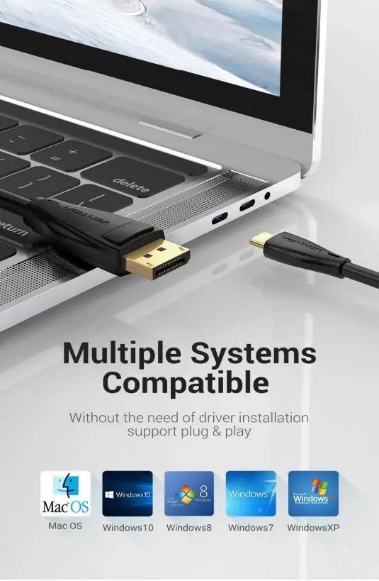 Vention кабел Cable Type-C to DisplayPort - 1.5m 8K Black - CGYBG - image 10