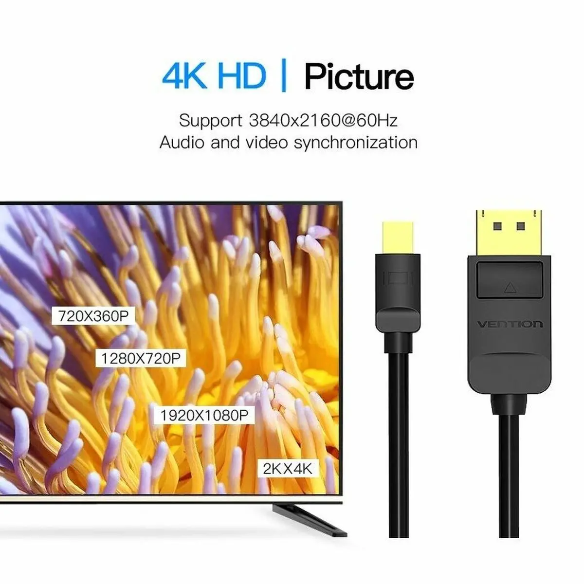Vention кабел Mini Display Port M to Display Port M 3.0m - HAABI - image 1