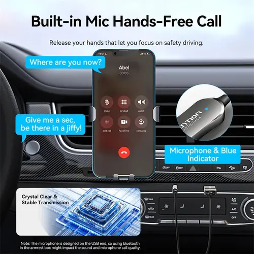 Vention Bluetooth auto pentru apeluri și muzică Car Bluetooth 5.4 audio receiver USB, 3.5mm jack - NAIHG - 4