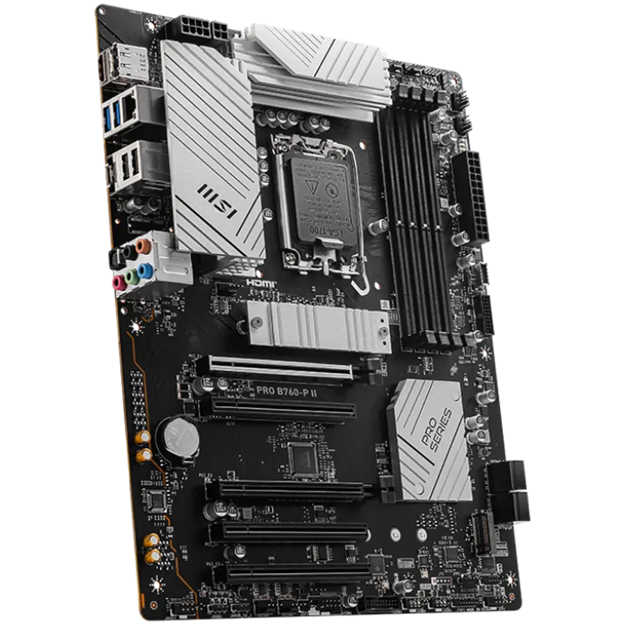 MSI PRO B760-P II, ATX, LGA 1700, Dual Channel DDR5 up to 7000MHz, 4xDDR5, 5x PCIe x16 slots, 2x M.2 slots, 1x HDMI, 1xDP, 2x USB 2.0, 2x USB 5Gbps, 1x Type-C, 7.1 HD Audio, 2.5G LAN, 4x EZ Debug LED, 3Y - image 1