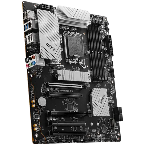 MSI PRO B760-P II, ATX, LGA 1700, Dual Channel DDR5 up to 7000MHz, 4xDDR5, 5x PCIe x16 slots, 2x M.2 slots, 1x HDMI, 1xDP, 2x USB 2.0, 2x USB 5Gbps, 1x Type-C, 7.1 HD Audio, 2.5G LAN, 4x EZ Debug LED, 3Y - image 1