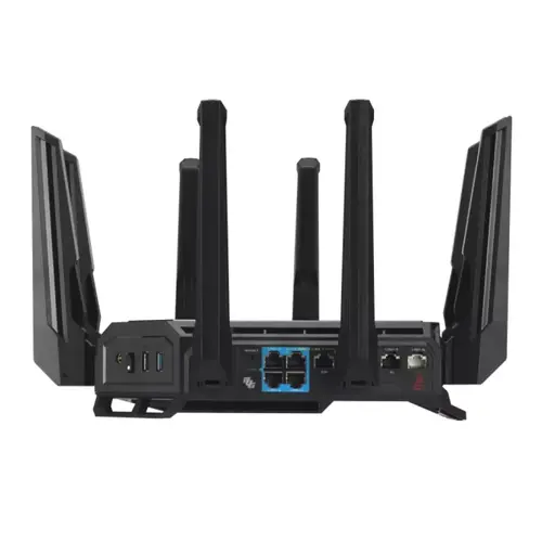 Рутер, Asus Gaming Wireless Router, ROG Rapture GT-BE98, BE25000, Quad-Band, Quad-Core 2.6GHz CPU, 256MB/2GB Flash/RAM, 10G dual-port, 2.5G quad-port, AiProtection Pro, RangeBoost Plus, AiRadar TX, open NAT, VPN Fusion, multiple SSIDs, IPTV, RGB, AiMesh, Black - image 2