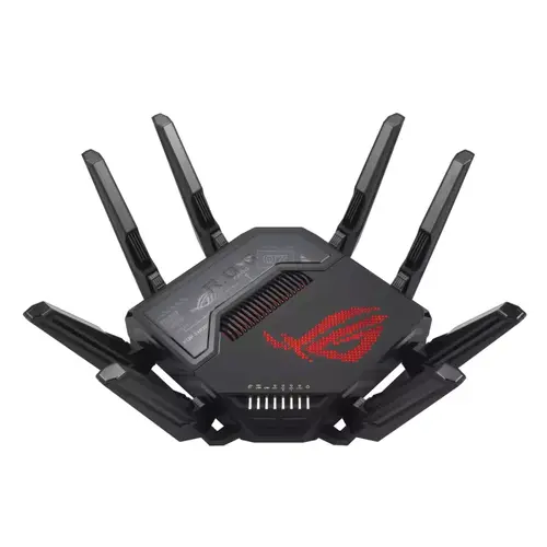 Рутер, Asus Gaming Wireless Router, ROG Rapture GT-BE98, BE25000, Quad-Band, Quad-Core 2.6GHz CPU, 256MB/2GB Flash/RAM, 10G dual-port, 2.5G quad-port, AiProtection Pro, RangeBoost Plus, AiRadar TX, open NAT, VPN Fusion, multiple SSIDs, IPTV, RGB, AiMesh, Black