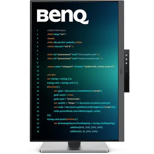 Монитор, BenQ RD240Q, 24.1", 2560x1600 WQXGA, Programming Monitor, 16:10, 1.07 billions col., HDR10, 1000:1, 20M:1 DCR, 300 cd/m2, HDMI 2.0, DP 1.4, USB-C (90W), Flicker-free, B.I. Gen2, Low Blue Light+, Night Hours Prot., Sp.2W, Height Adj.,Tilt,Swiv, Pivot - image 5