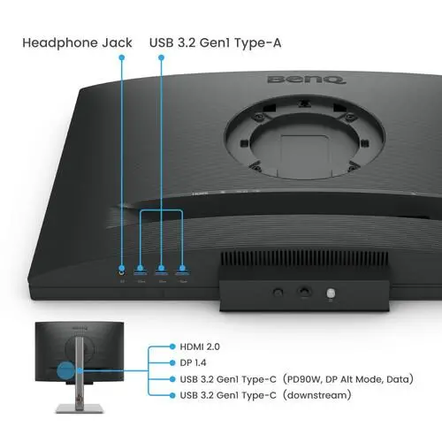 Монитор, BenQ RD240Q, 24.1", 2560x1600 WQXGA, Programming Monitor, 16:10, 1.07 billions col., HDR10, 1000:1, 20M:1 DCR, 300 cd/m2, HDMI 2.0, DP 1.4, USB-C (90W), Flicker-free, B.I. Gen2, Low Blue Light+, Night Hours Prot., Sp.2W, Height Adj.,Tilt,Swiv, Pivot - image 7
