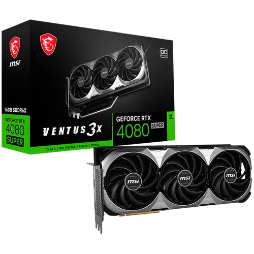 MSI Video Card Nvidia GeForce RTX 4080 SUPER 16G VENTUS 3X OC, 16GB GDDR6X/256bit, PCI Express Gen 4, 2xDP, 2x HDMI, RECOMMENDED PSU 750W