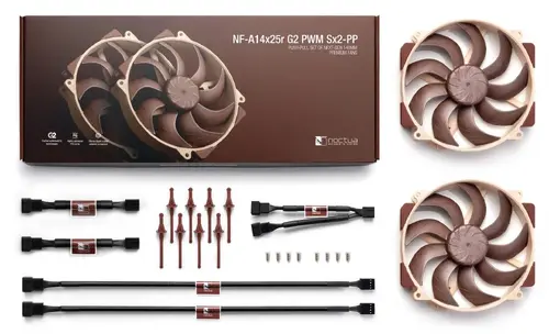 Noctua комплект вентилатори FAN SET 2 x Fan 140mm - NF-A14x25r G2 PWM Sx2-PP - image 3