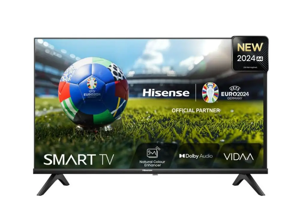 Телевизор, Hisense 40" A4N, Full HD 1920x1080, DLED, HDR, HLG, DTS HD, Smart TV, WiFi, WiFi Direct, 2xHDMI, 2xUSB, LAN, CI+, DVB-T2/C/S2, Black