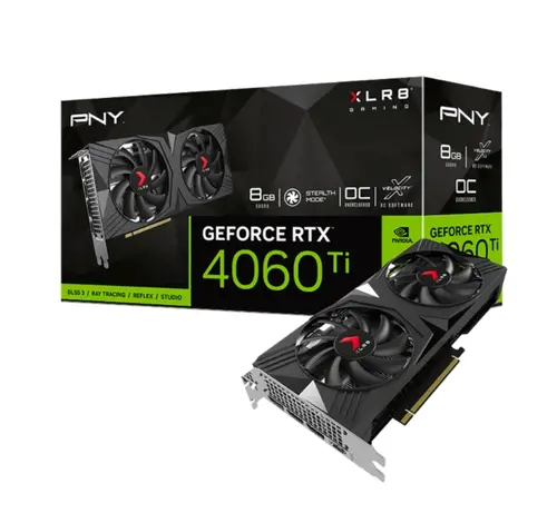 Видео карта, PNY GeForce RTX 4060 Ti 8GB GDDR6 XLR8 Gaming VERTO Dual Fan OC