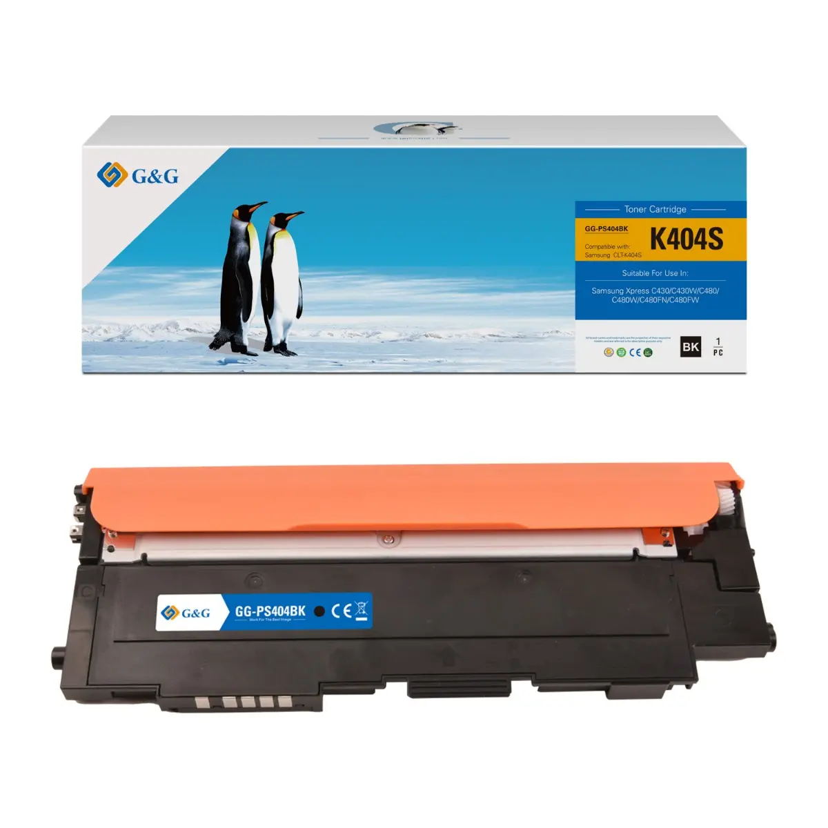КАСЕТА ЗА SAMSUNG Xpress C430/C430W/C480/C480W/C480FN/C480FW - Black - CLTK404S (CLT-K404S) - PN NT-PS404BK / NT-PS404BK-V3 - G&G