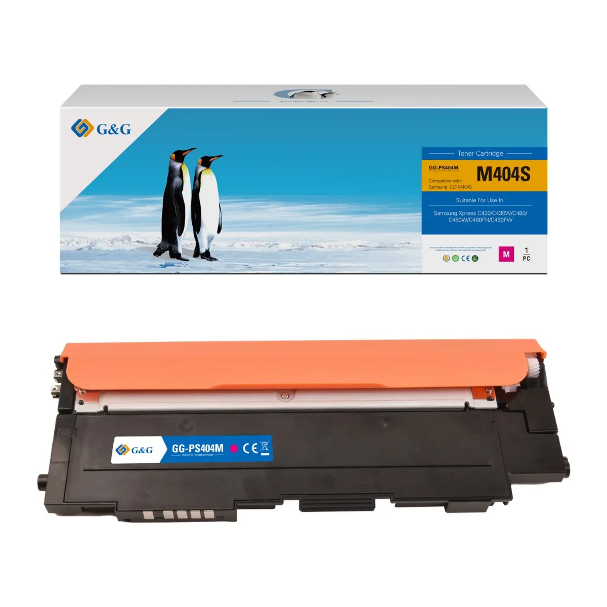 КАСЕТА ЗА SAMSUNG Xpress C430/C430W/C480/C480W/C480FN/C480FW - Magenta - CLT-M404S (CLTM404S) - PN NT-PS404M-B / NT-PS404M-V3 - G&G
