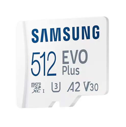 Памет, Samsung 512GB micro SD Card EVO Plus with Adapter, UHS-I interface, Read Speed up to 160MB/s - image 1