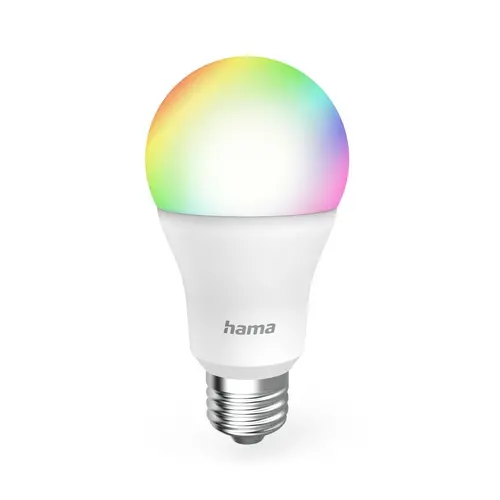 HAMA Bec smart RGBW cu intensitate reglabilă WiFi-LED, E27, 9W, Matter, 176640 - 1