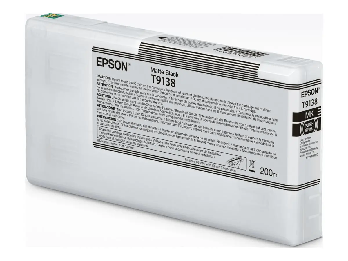 Консуматив, Epson T9138 Matte Black Ink Cartridge (200ml)