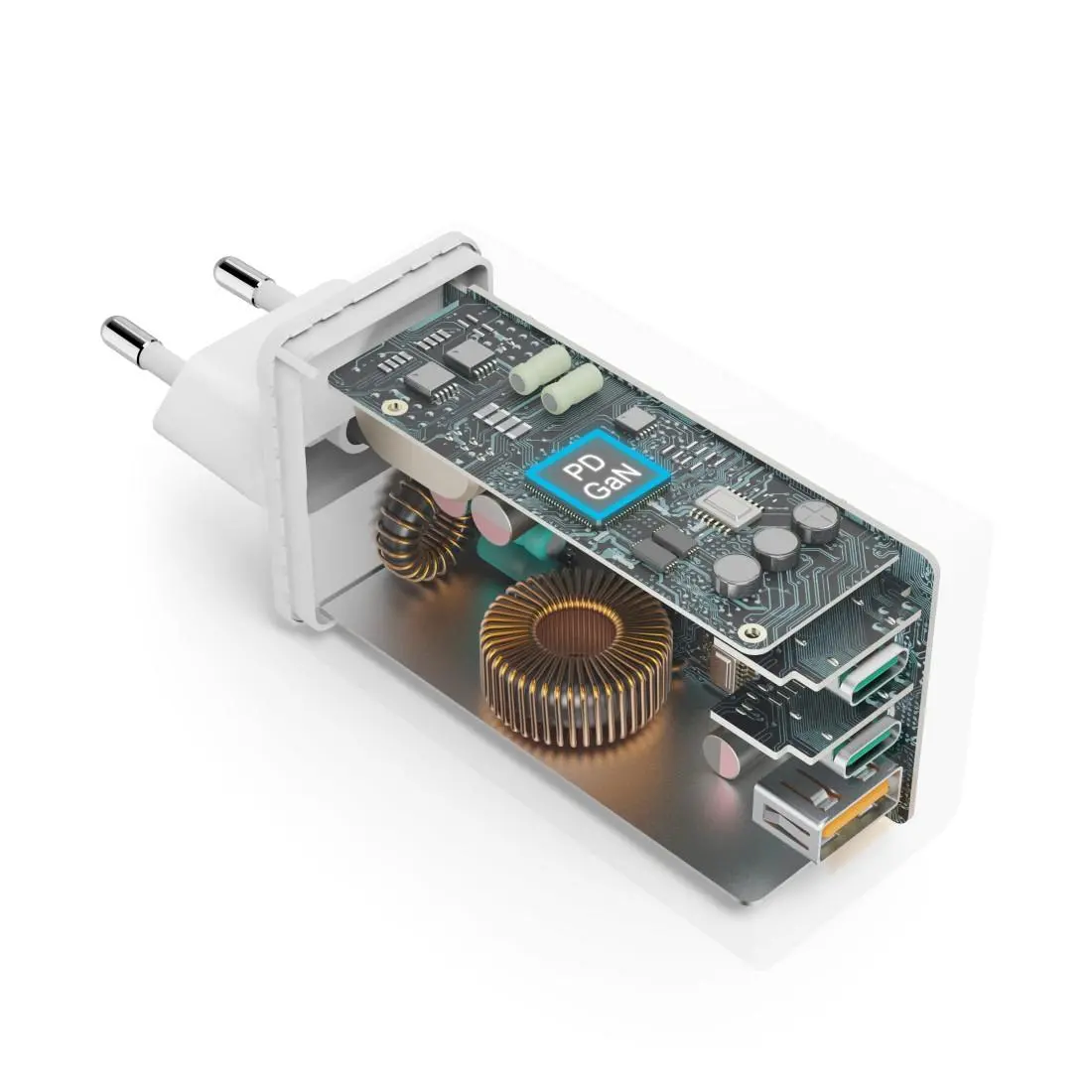 HAMA Бързо зарядно 220V, 100 W GaN, 2x USB-C PD, 1x USB-A QC - image 13