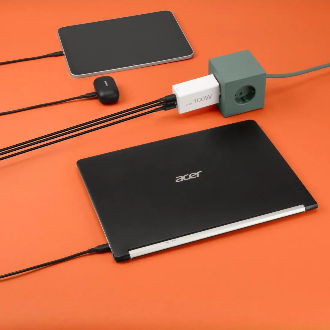 HAMA Бързо зарядно 220V, 100 W GaN, 2x USB-C PD, 1x USB-A QC - image 19