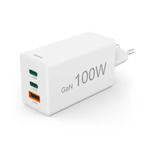 HAMA Бързо зарядно 220V, 100 W GaN, 2x USB-C PD, 1x USB-A QC - image 7