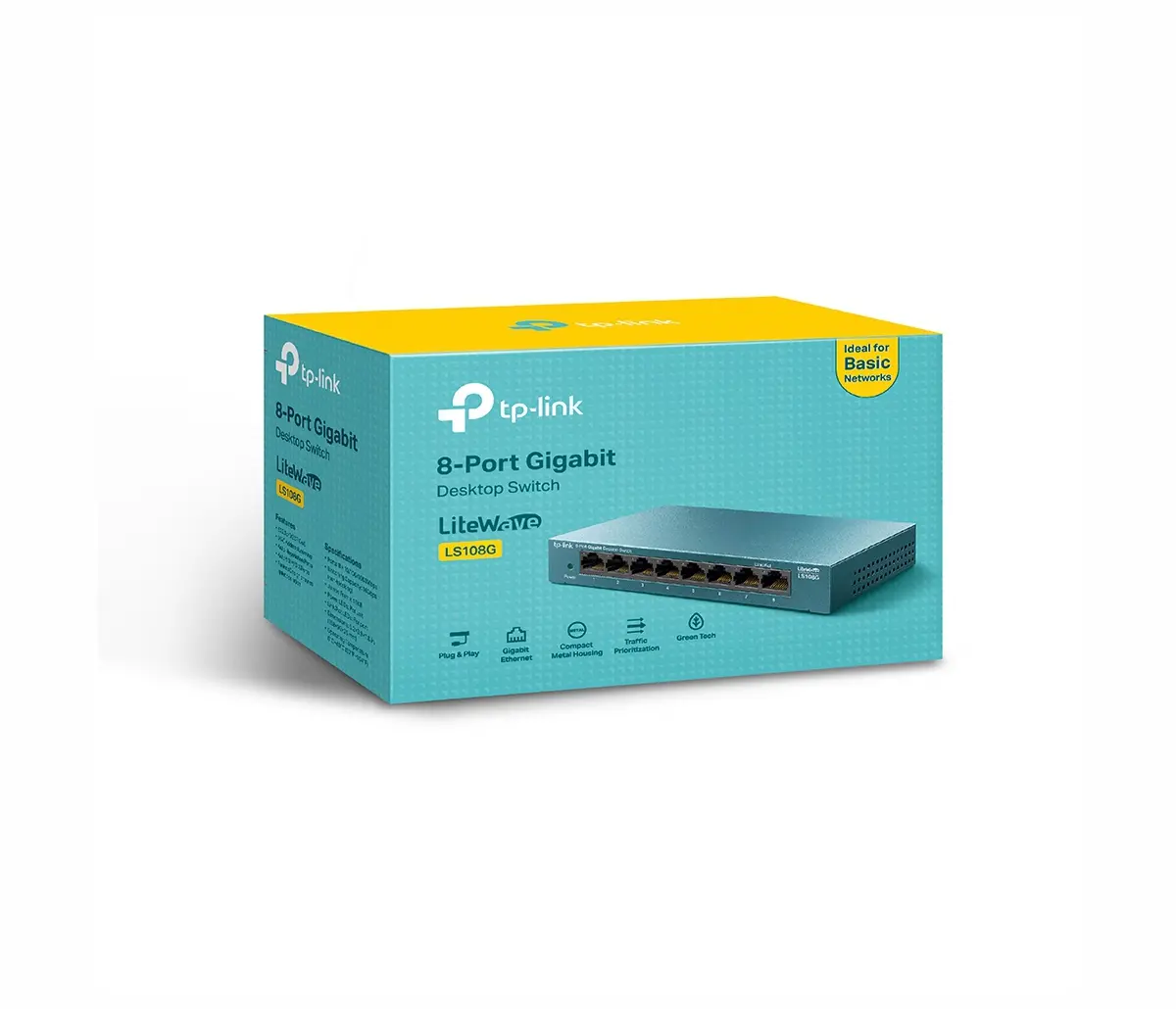 Комутатор TP-LINK LS108G, 8x GbE порта, неуправляем, desktop, метален - image 2