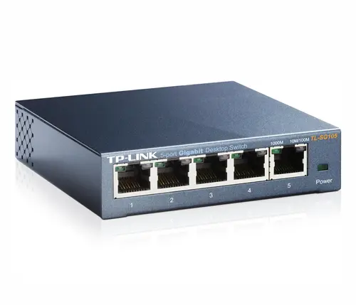 Комутатор TP-Link TL-SG105, 5-port Gbit, QoS, IGMP snooping, настолен, метален - image 1
