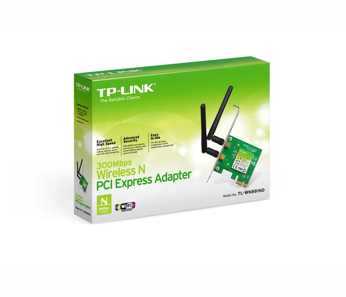 Adaptor de rețea TP-LINK TL-WN881ND, N300 Adaptor wireless PCI Express - image 3